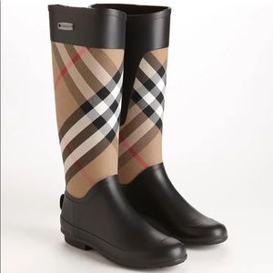 Burberry Clemence House Check Rain Boots